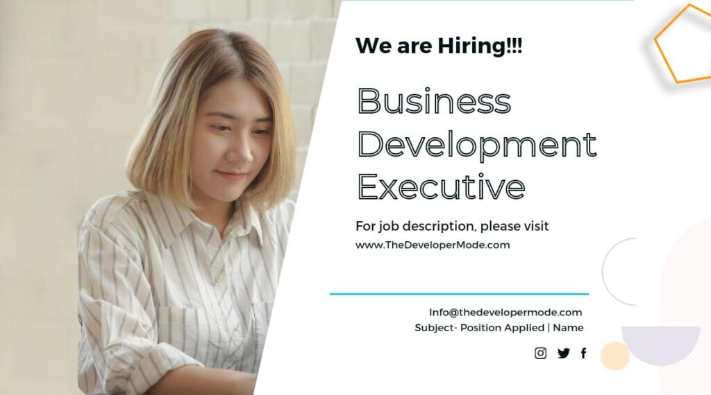 The Developer Mode is hiring for Marketing & Business Development Executive